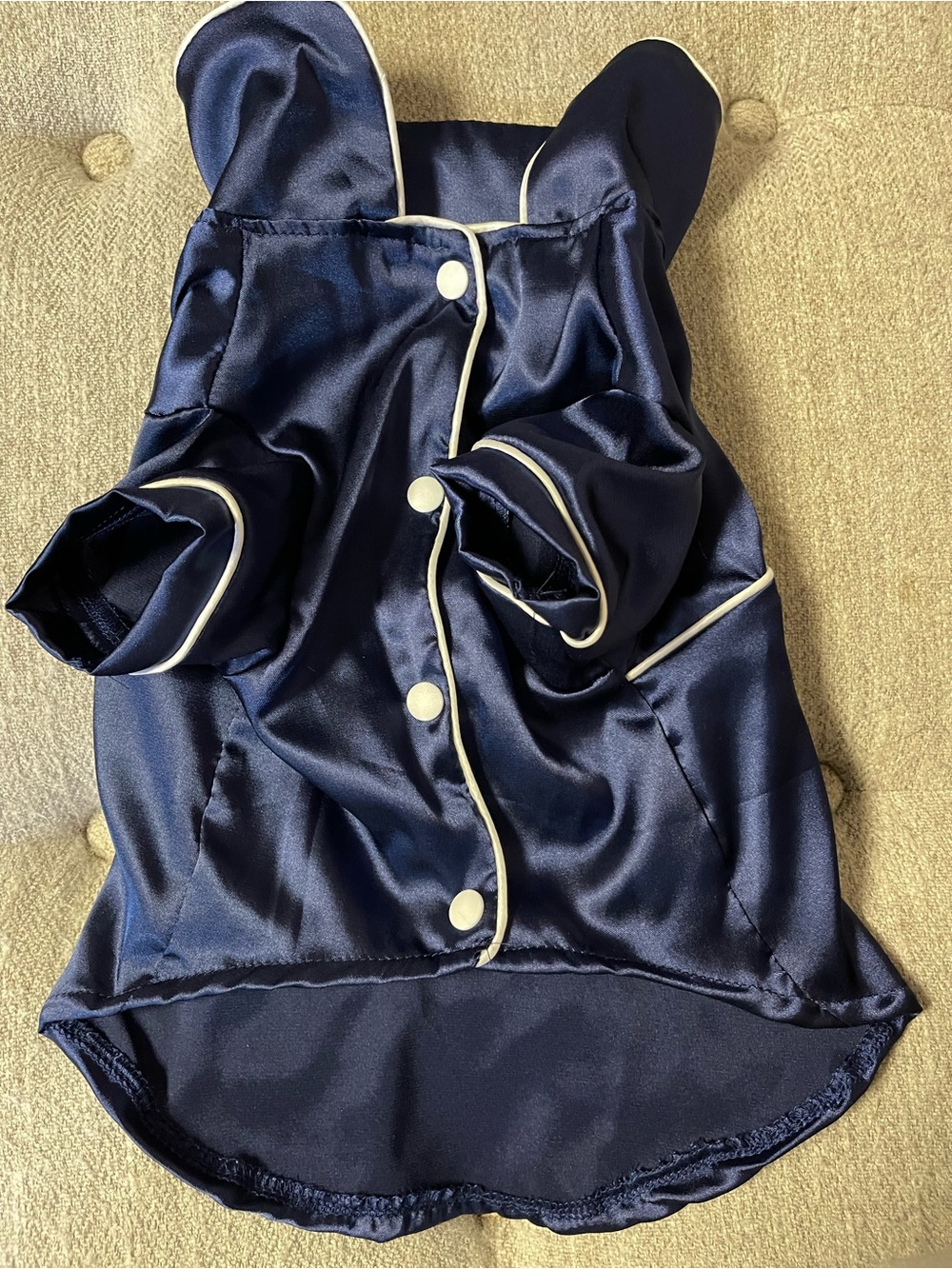 Small dog Navy Satin Pajama